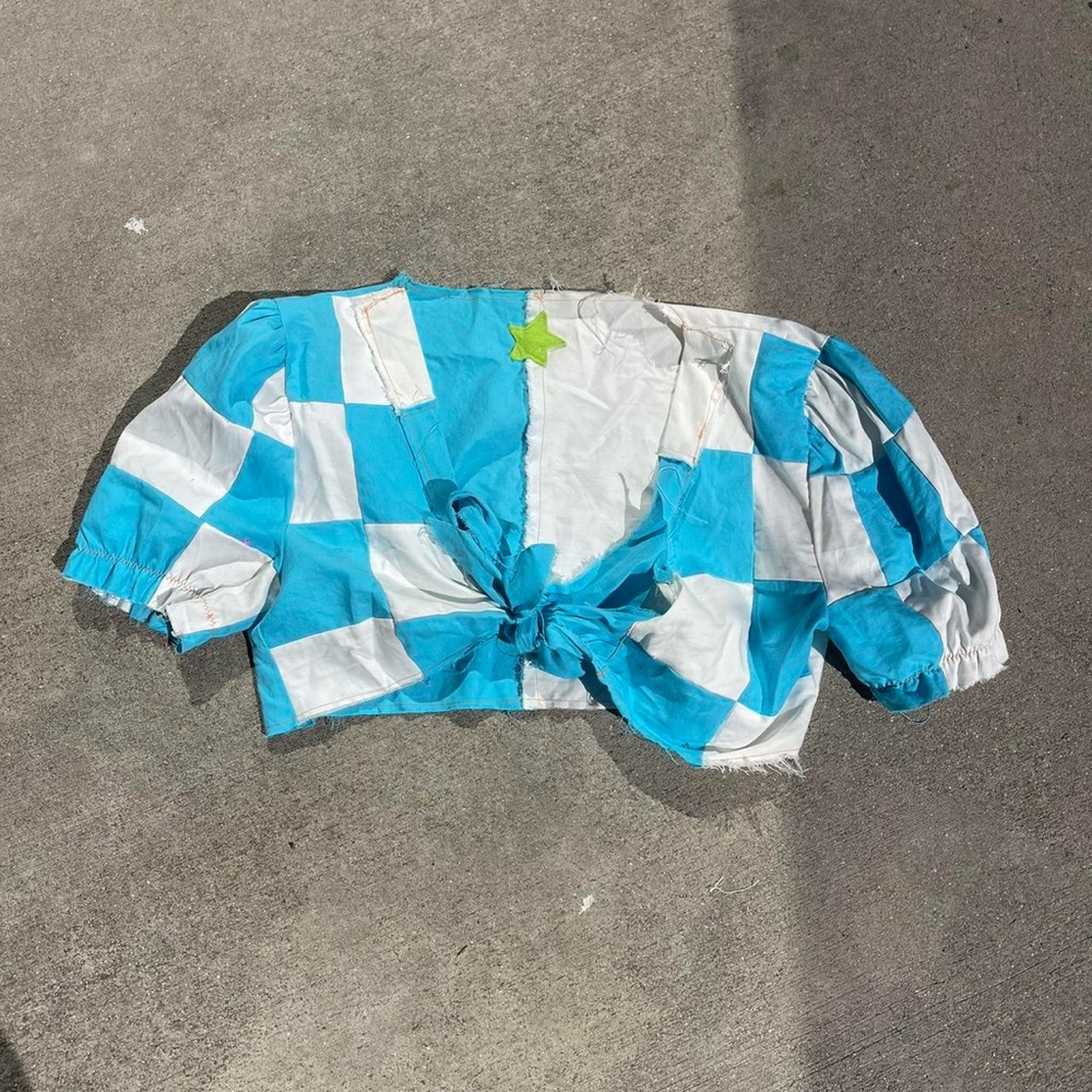 💙 Handmade Checker Blouse